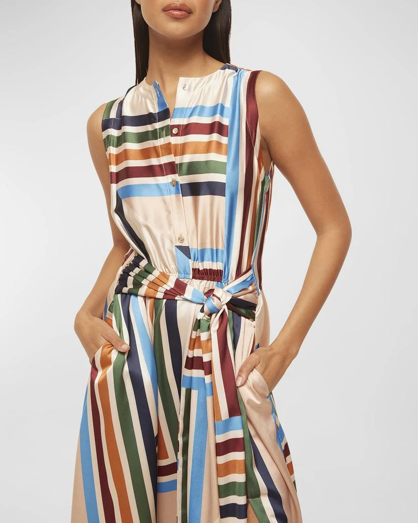 MISA Anabella Geo Stripe Tie-Waist Sleeveless Maxi Dress 4