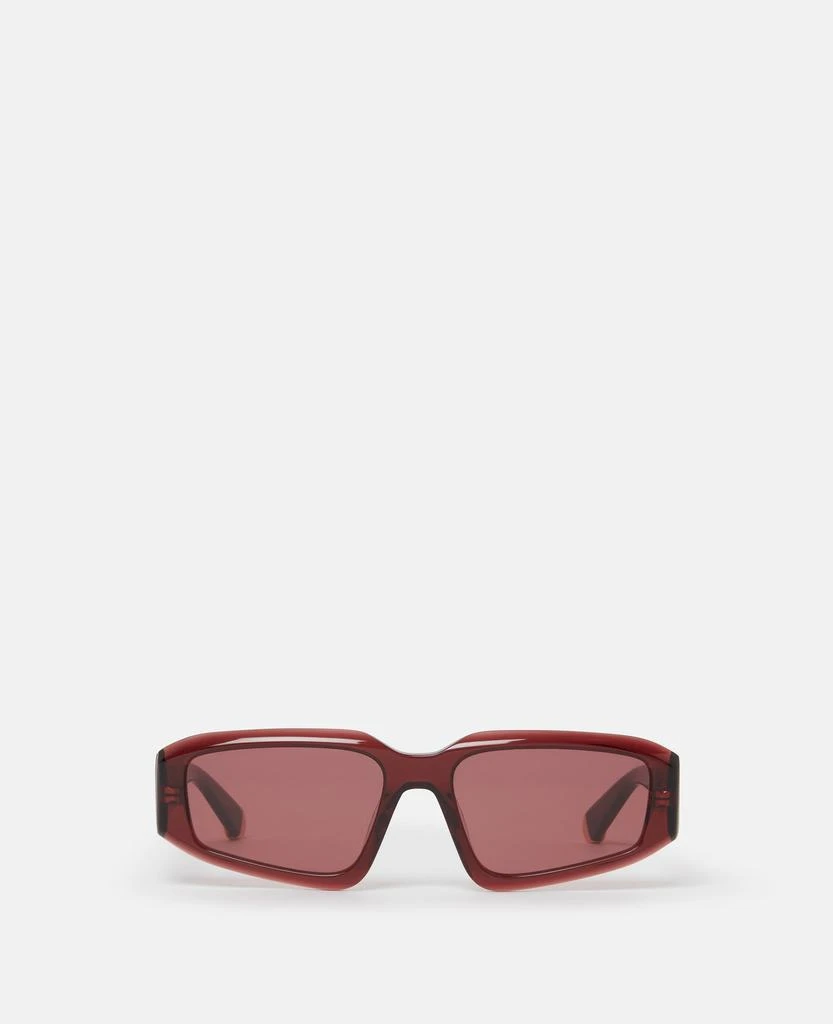 Stella McCartney Stella McCartney - Abstract Rectangle Sunglasses, Woman, Glossy dark wine and gold 1