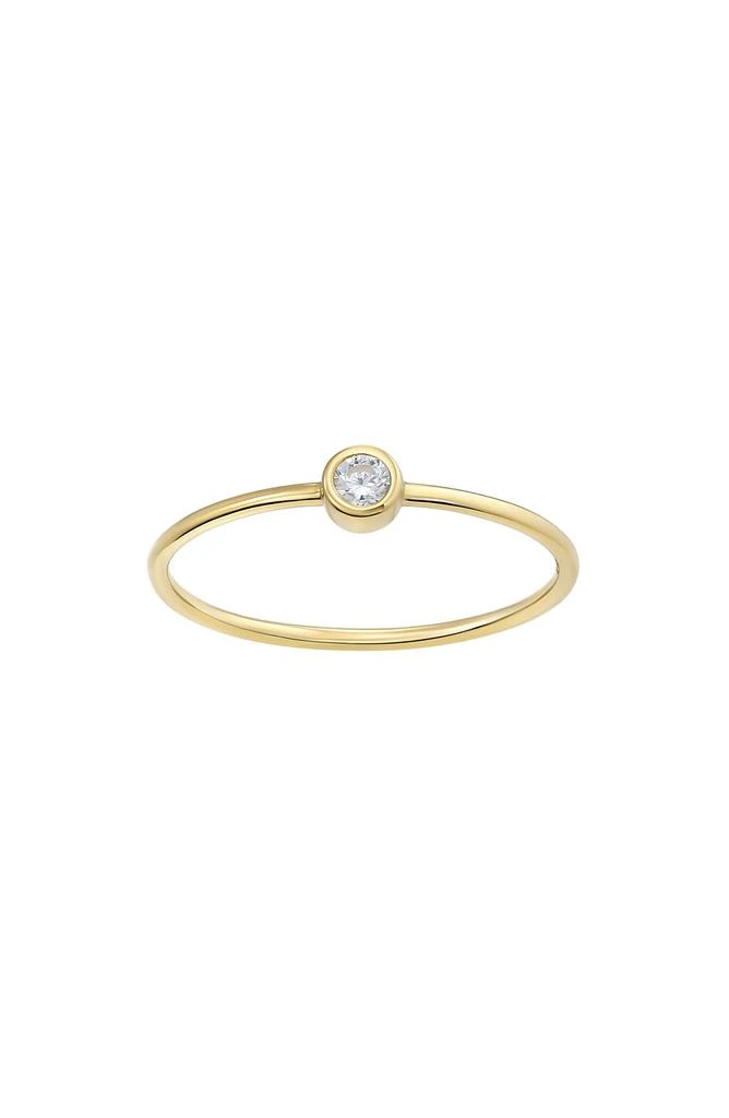 CANDELA JEWELRY 10K Gold Bezel Set CZ Ring - Size 7