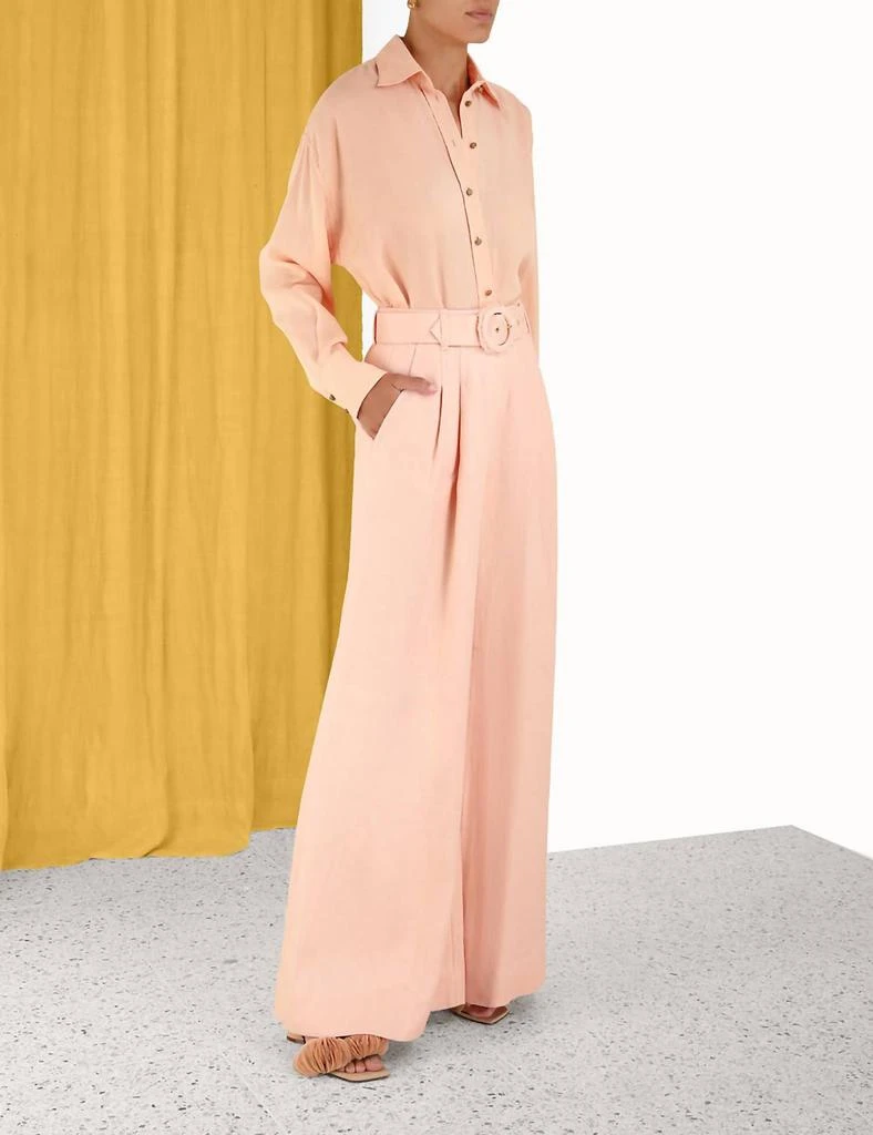 Zimmermann Women's Wonderland Button Up Shirt In Blush 3