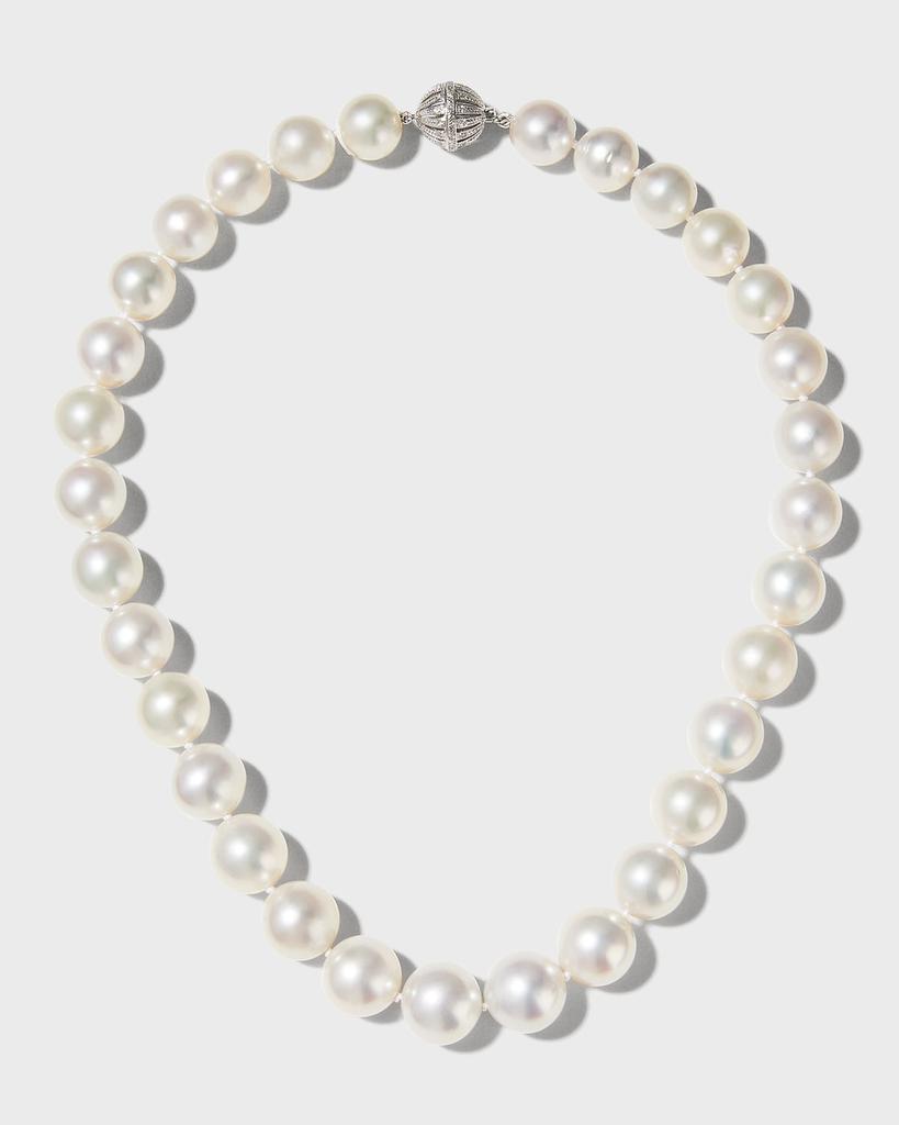 Belpearl Belpearl South Sea Pearl Necklace with Diamond Ball Clasp, 18"