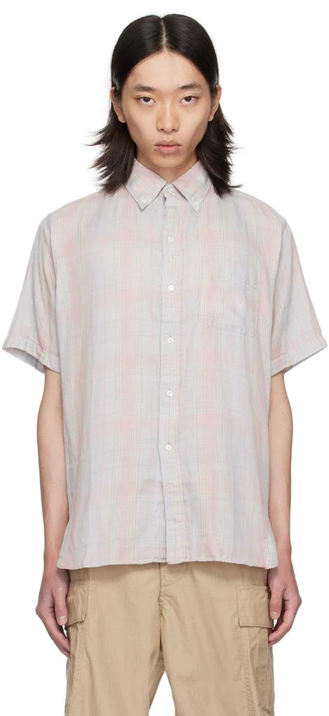 BEAMS PLUS Pink & Blue Classic Fit Shirt 1