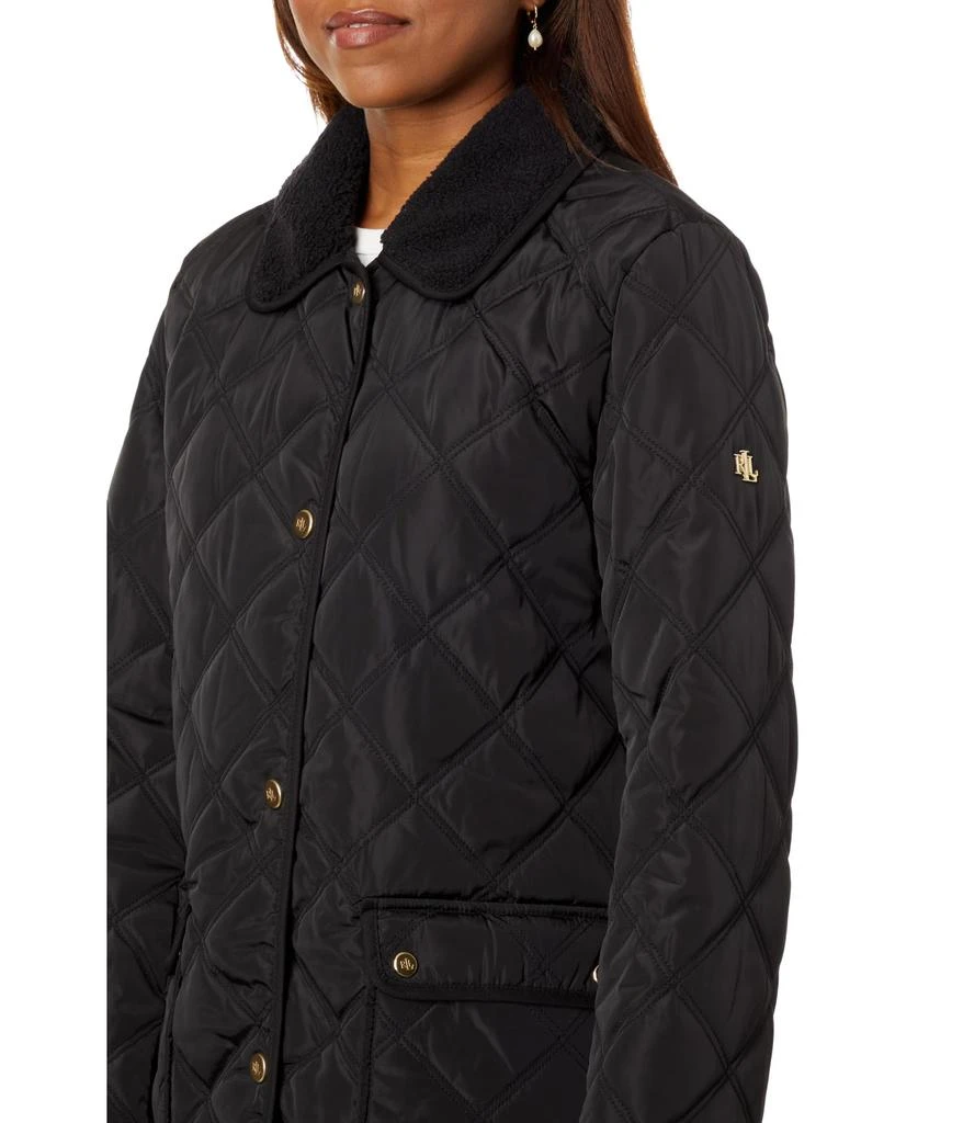 Lauren Ralph Lauren 3/4 Berber Trim Quilt Jacket 3