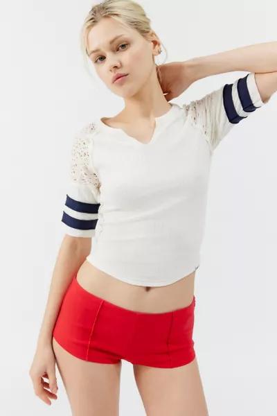 BDG BDG Tatum Crochet Notch Neck Tee