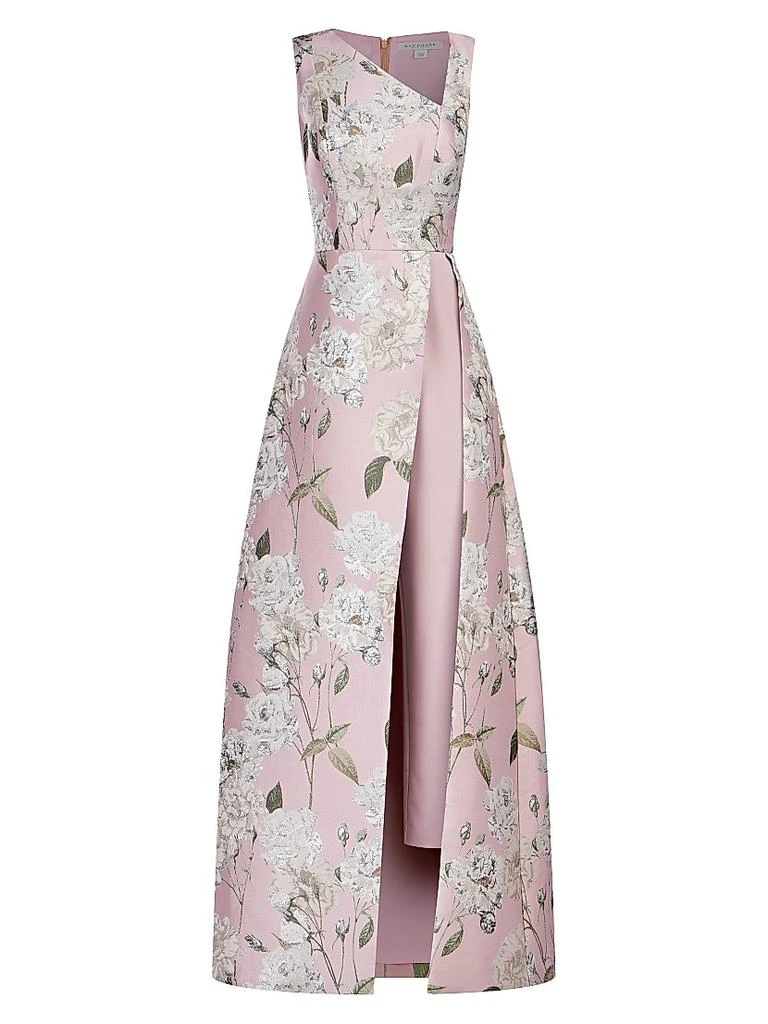 Kay Unger Bennet Floral Jacquard Walk-Thru Jumpsuit 1