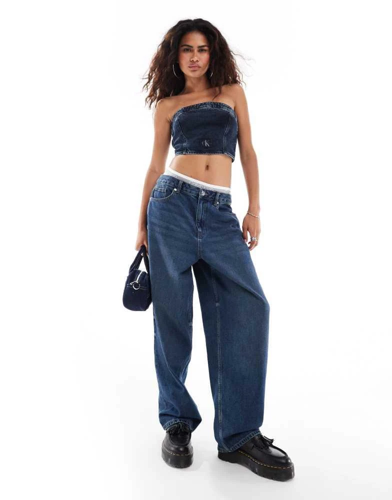 Calvin Klein Calvin Klein Jeans denim tube top in dark wash 3