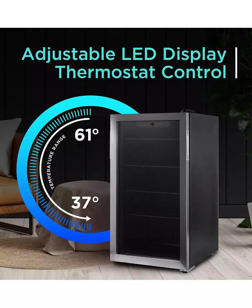 Black & Decker 2.4 Cu. Ft. Beverage Cooler with Double Pane Glass Door Drink Fridge with 76-Can Capacity 4