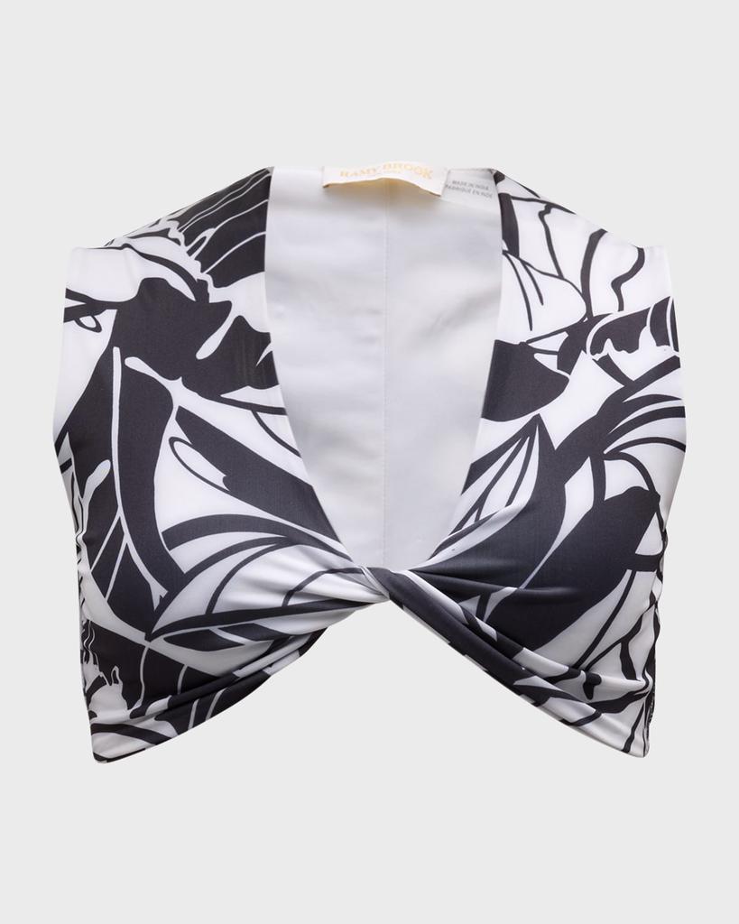 Ramy Brook Palm Printed Oliwia Bikini Top
