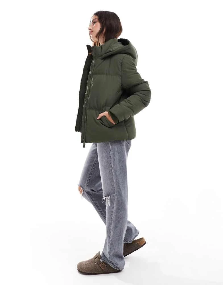 French Connection French Connection hooded puffer jacket in khaki 3
