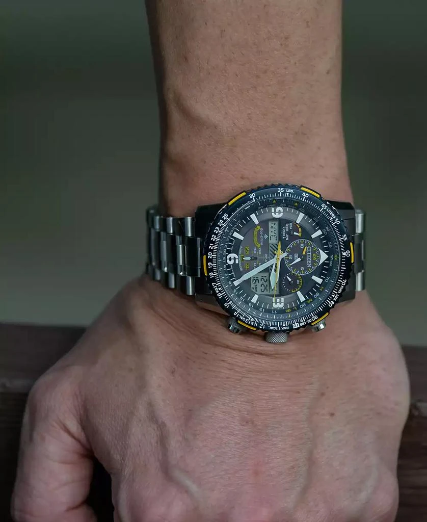 Citizen Eco-Drive Men's Analog-Digital Promaster Blue Angels Skyhawk A-T Stainless Steel Bracelet Watch 46mm 6