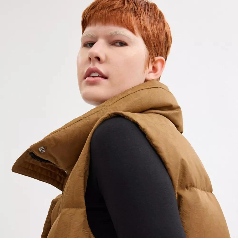 Coach Signature Jacquard Puffer Vest In Recycled Polyamide 4