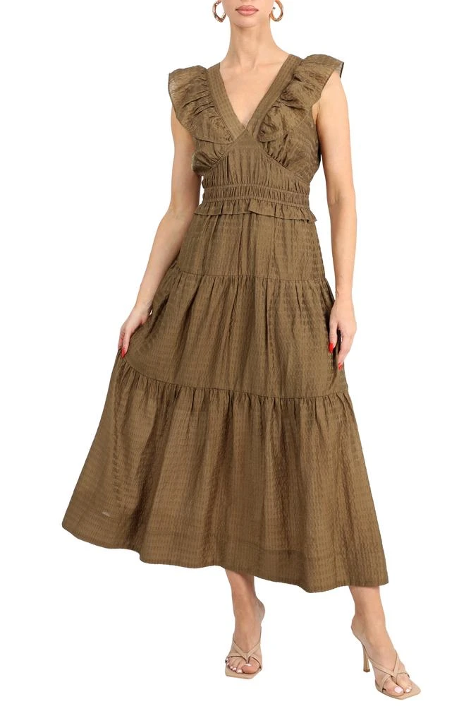 Adelyn Rae Ennie Textured Tiered Midi Dress 1