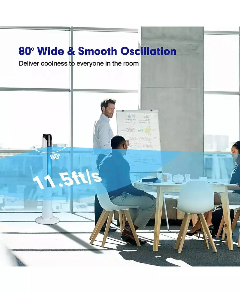 Costway Portable 48

 Tower Fan 80 °Oscillating Bladeless Fan w/Remote 
LED Control 4