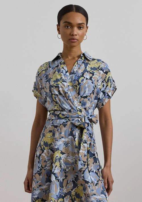 Ralph Lauren Women's Floral Belted Crepe Dress 3