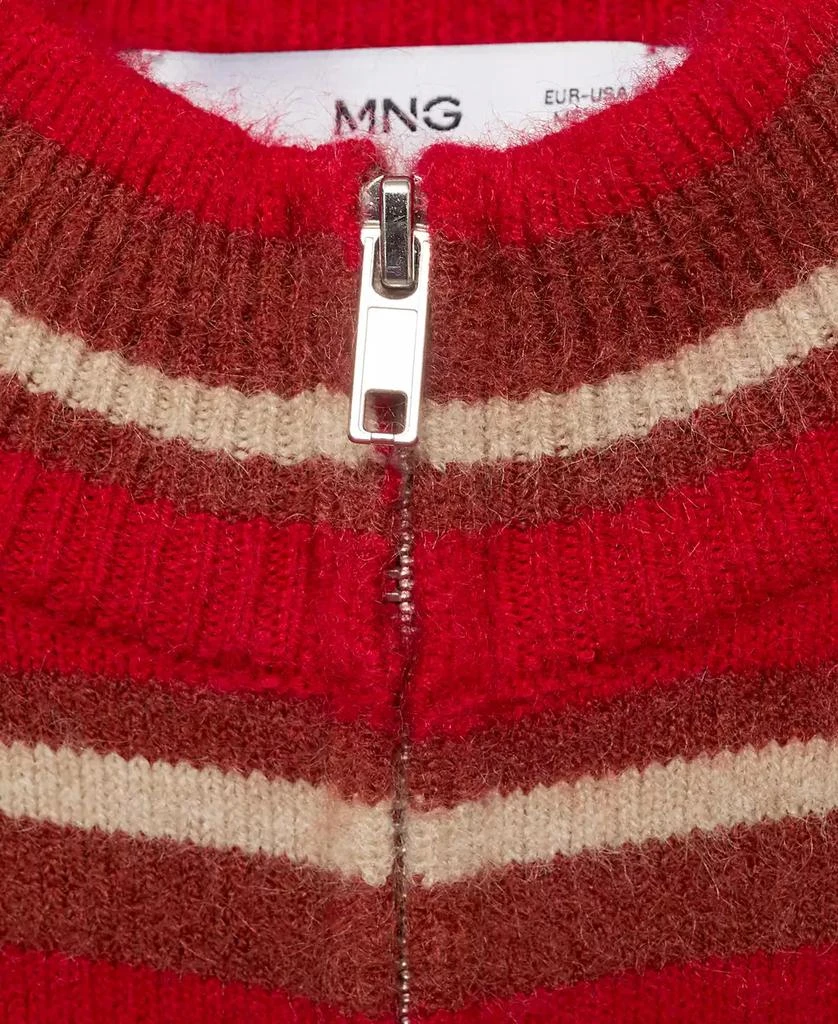 Mango Women's Striped Zip-Up Cardigan 4