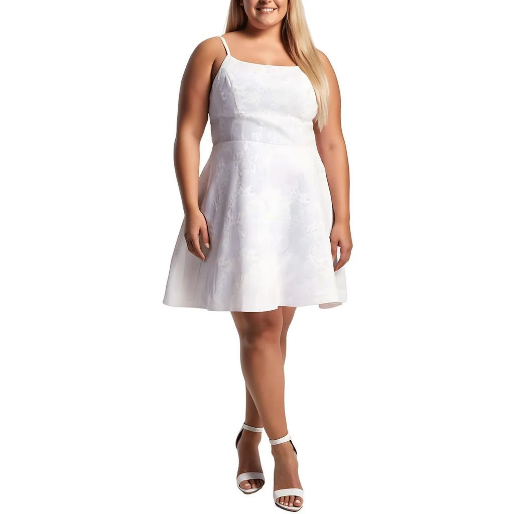 open lace back dress Nanette Lepore Black & White Striped Fit-and-Flare Dress