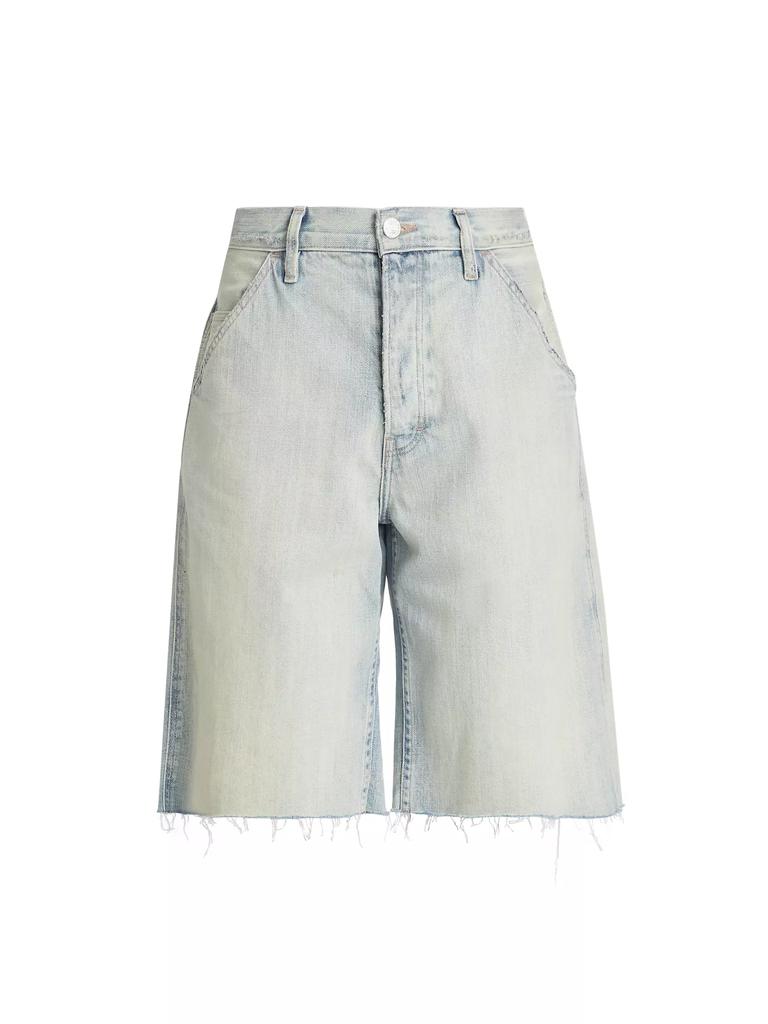 【SATIIIZ】Lewen Wide Bermuda Denim Pants Dirk Vintage Bermuda Denim Pants - satiiiz