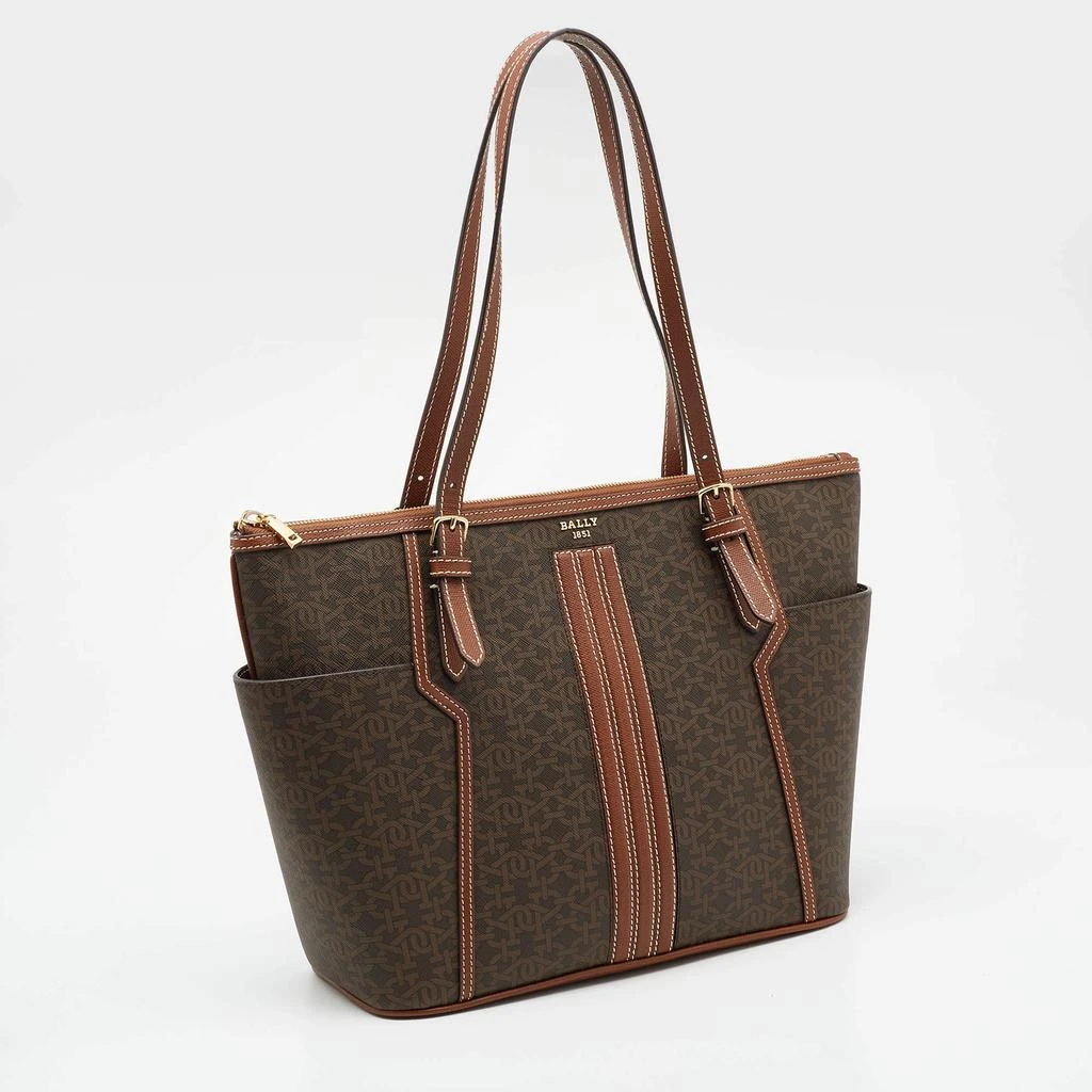 Bally Bally Brown Printed Coated Canvas and Leather Damirah Tote 3