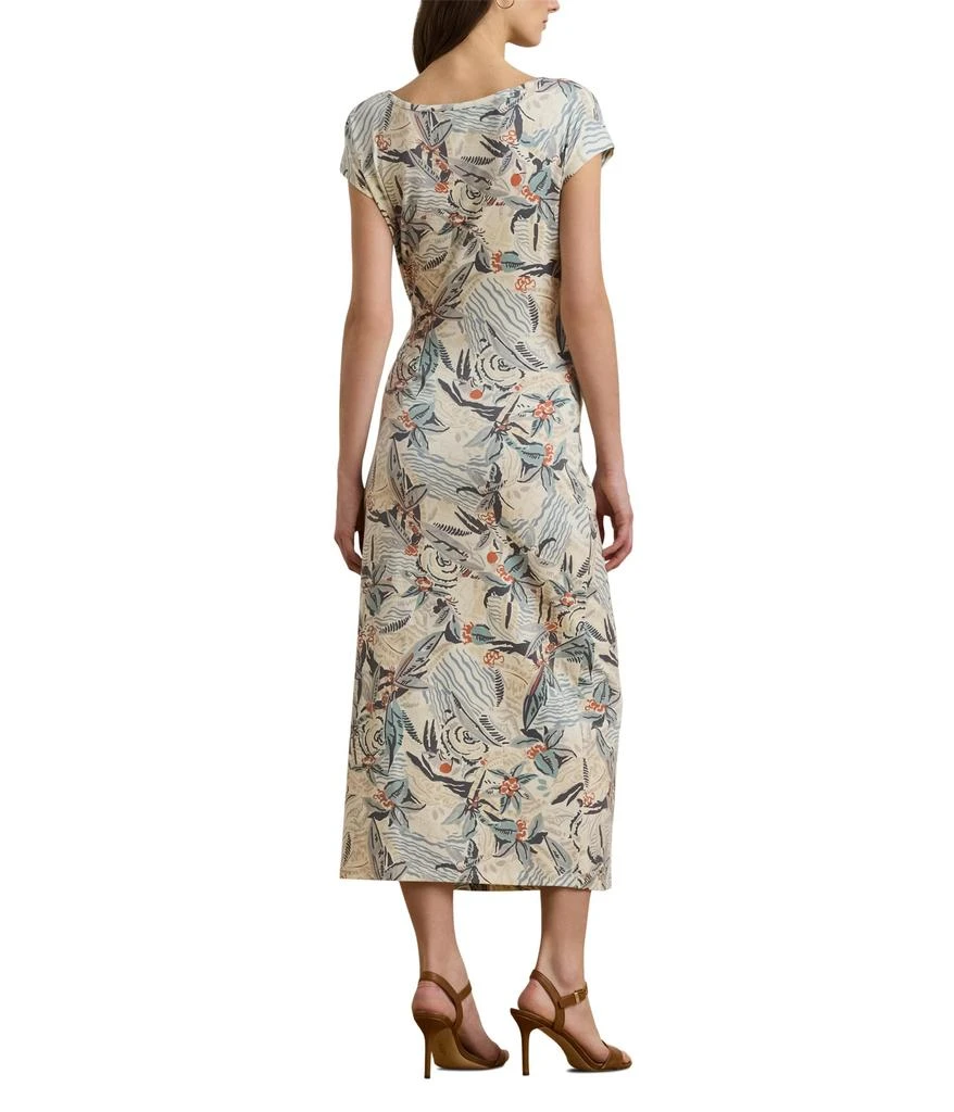 Ralph Lauren Tie-Front Print Boatneck Midi Dress 2