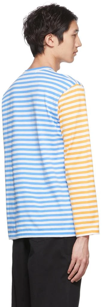 Comme des Garcons Blue & Yellow Heart Long Sleeve T-Shirt 3