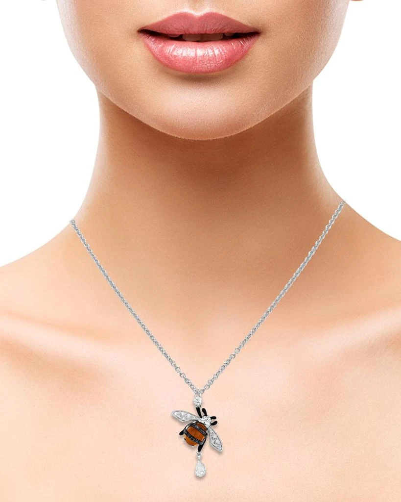 Staurino 18K White Gold Citrine Bee Pendant Necklace 2