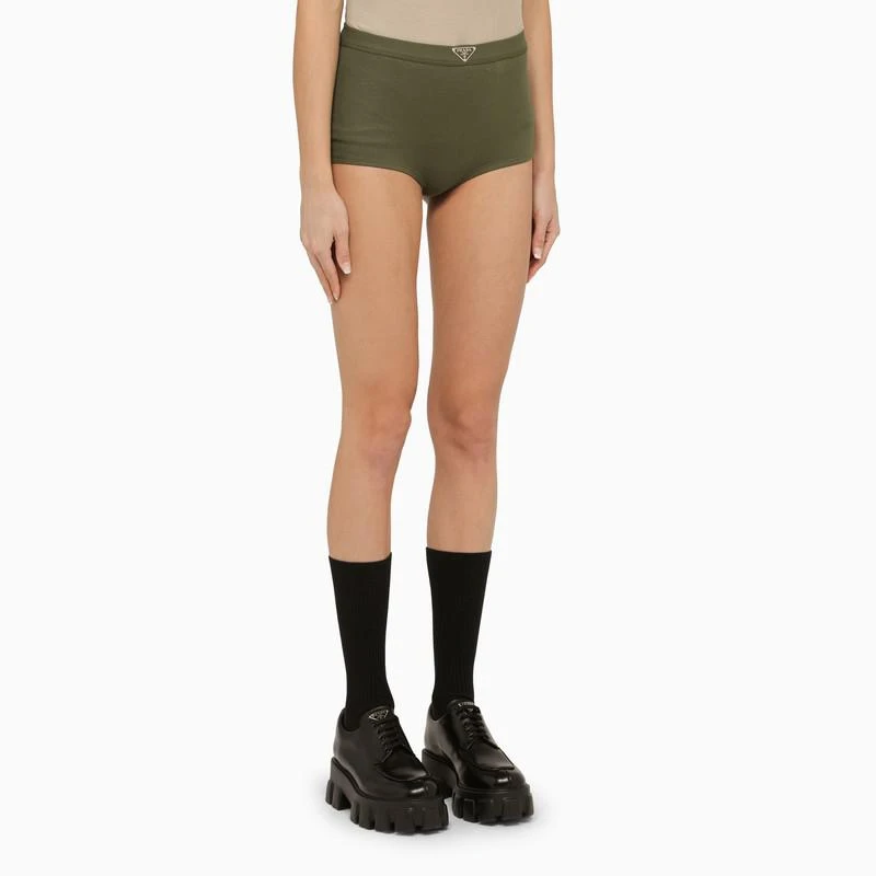 Prada Military green cotton culotte shorts 3