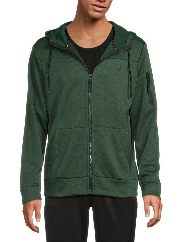 Spyder Logo Pique Fleece Zip Hoodie 1