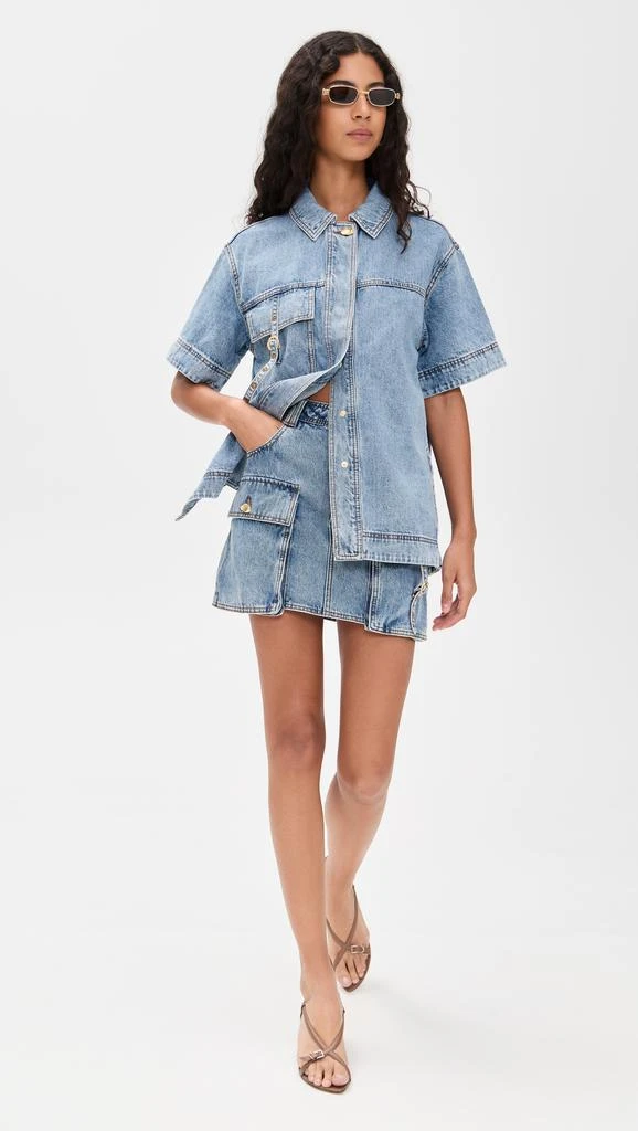Aje Juno Denim Micro Mini Skirt 4