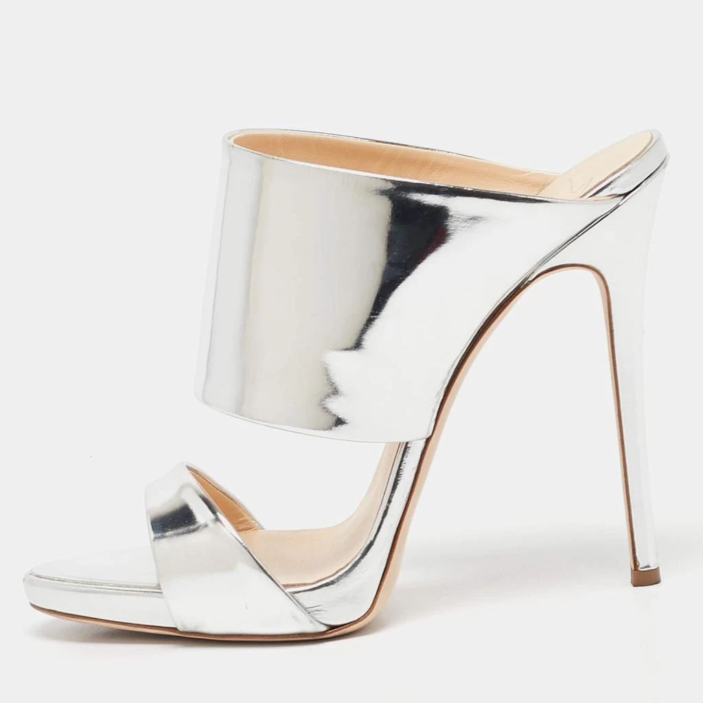 Giuseppe Zanotti Giuseppe Zanotti Silver Leather Andrea Sandals Size 39 1