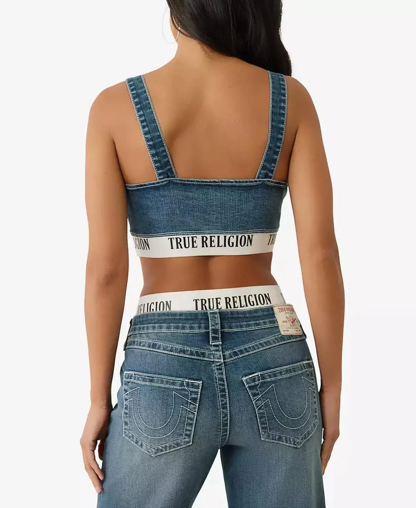 True Religion Women's Elastic Band Denim Bra Top 2