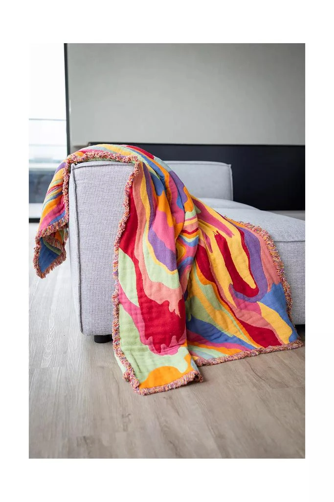 YAYA AND CO YaYa 
Co. Bellows Organic Cotton Abstract Tapestry Throw Blanket
