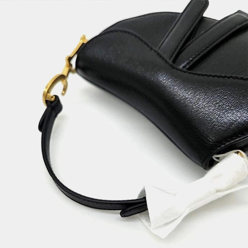 Dior Christian Dior Black Leather Micro Saddle Bag 3