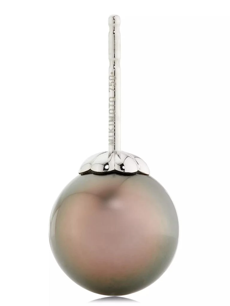 Mikimoto 18K White Gold & Black South Sea Pearl Stud Earrings 3