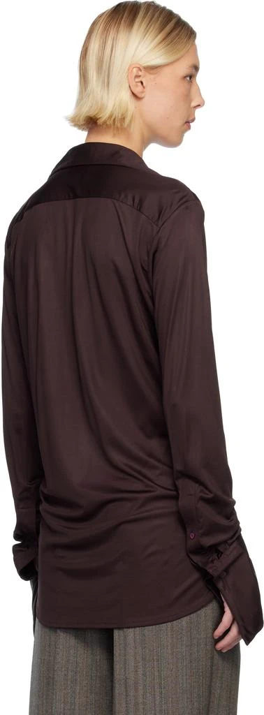 Dries Van Noten Burgundy Satin Shirt 3