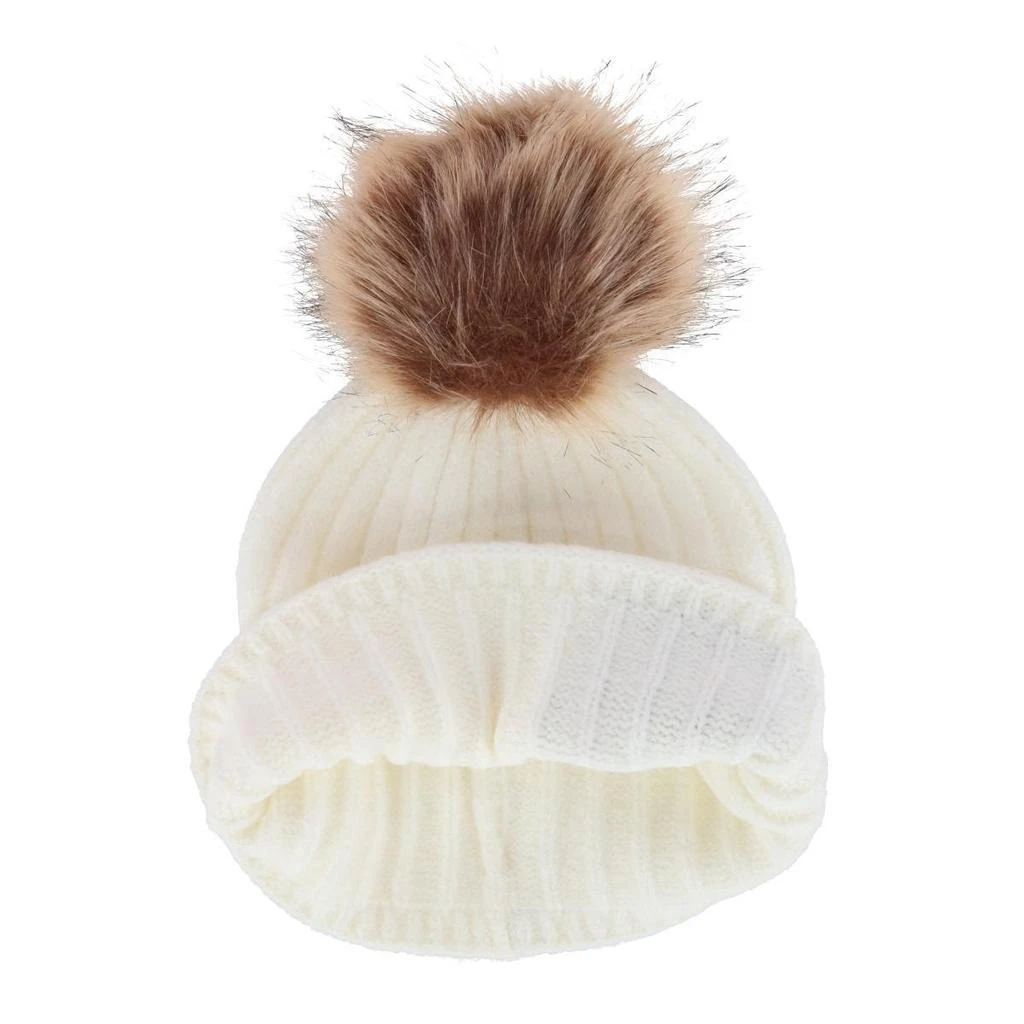 David & Young Women's Mama Bear Beanie Hat with Plaid Patch and Pom 2