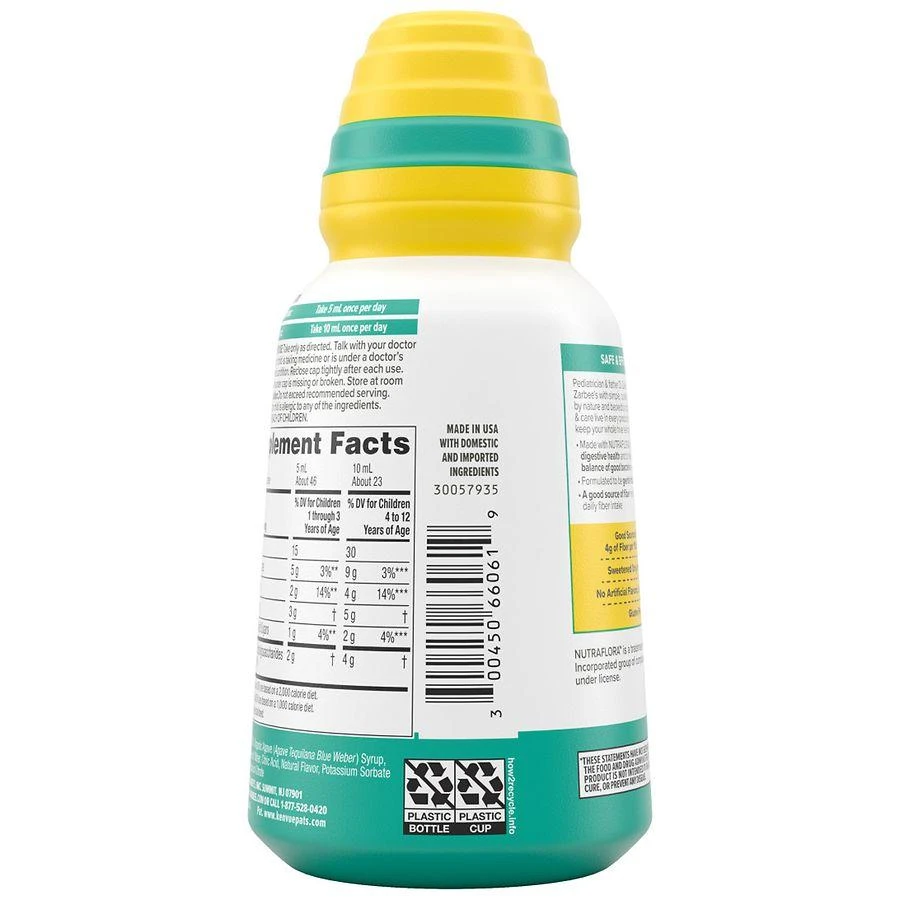 ZarBee's Naturals Children's Digestive Care Support Prebiotic Syrup Natural Grape 3