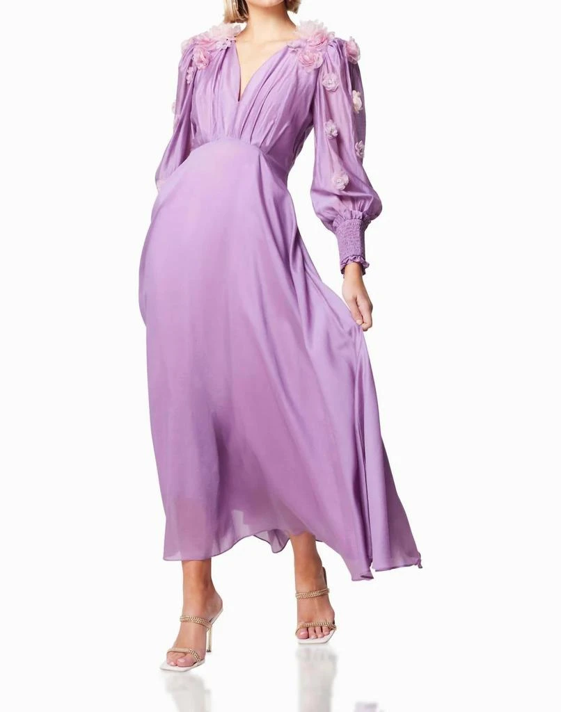 open lace back dress Milena Strapless Maxi Dress in Purple Foral