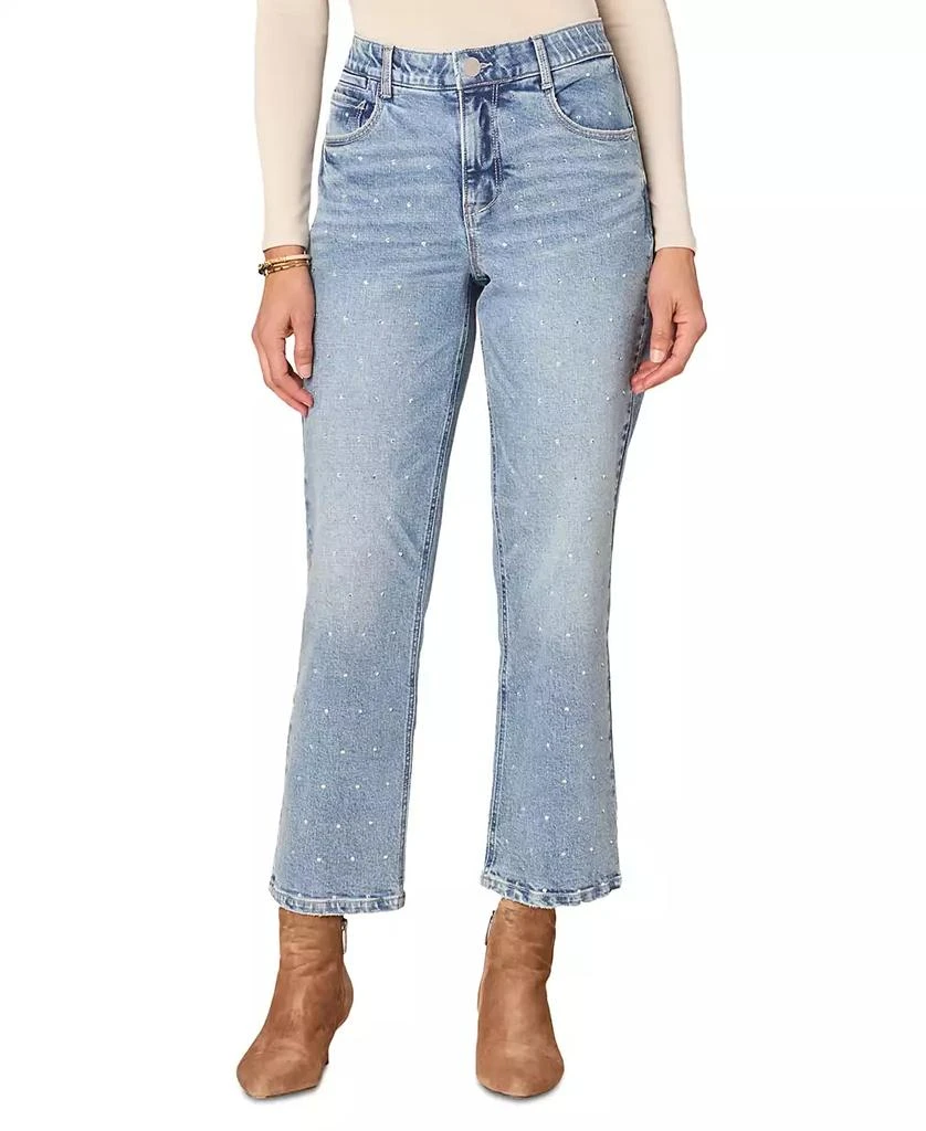 Democracy Petite Rhinestone High-Rise Boyfriend Jeans 1