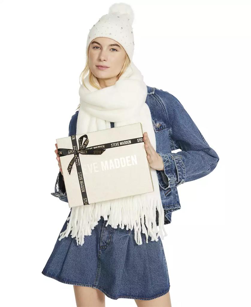 Steve Madden Scarf and pom pom beanie white hot includes gift box