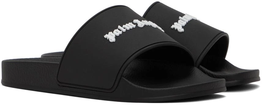 Palm Angels Black Monogram Pool Slides 4