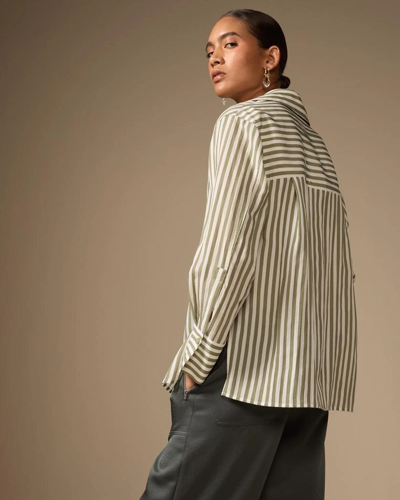 Vince Coast Stripe Shaped-Collar Pullover Shirt 2