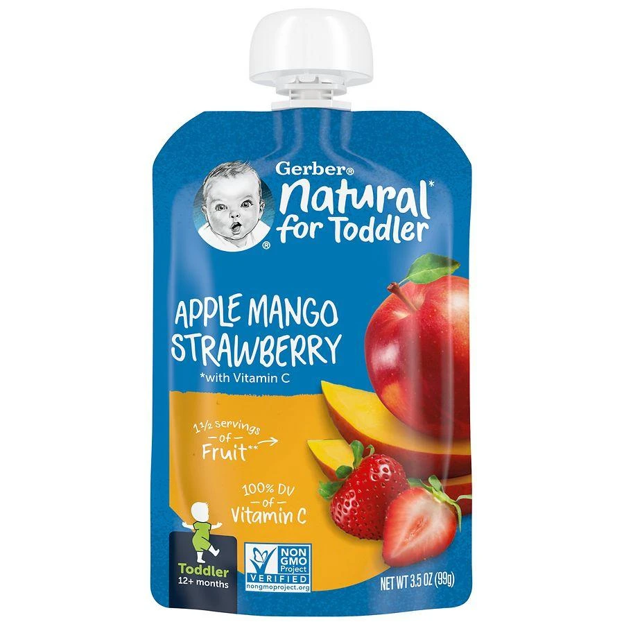 Gerber Natural for Toddler Food Pouches Apple Mango Strawberry 1