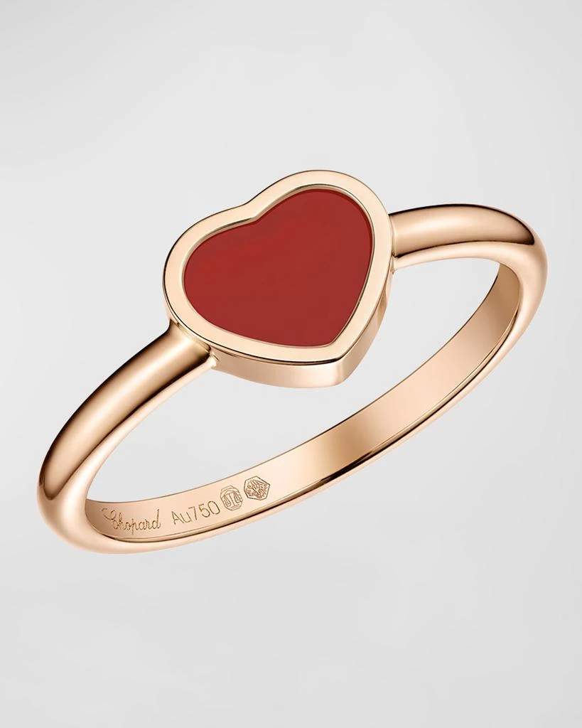Chopard Happy Hearts 18K Rose Gold Carnelian Ring