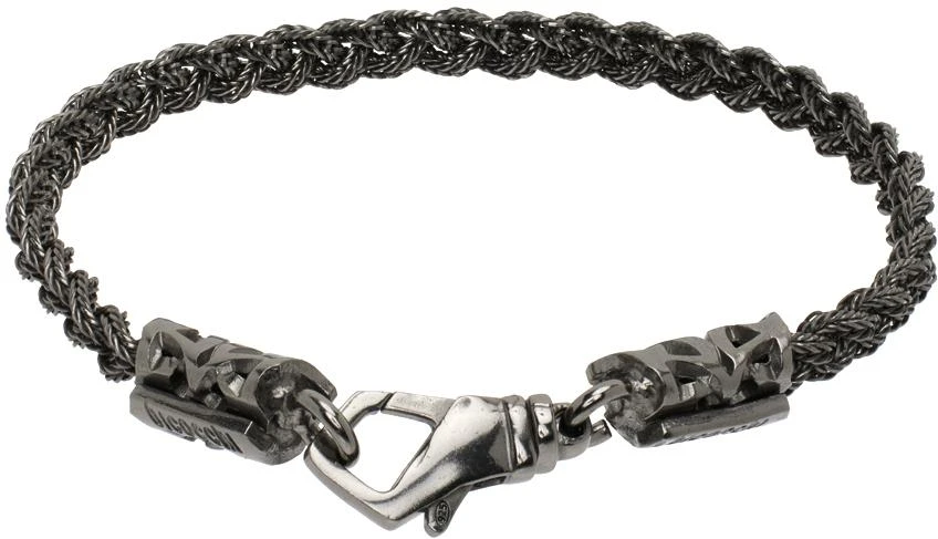 Emanuele Bicocchi Gunmetal Tiny Braided Bracelet 2