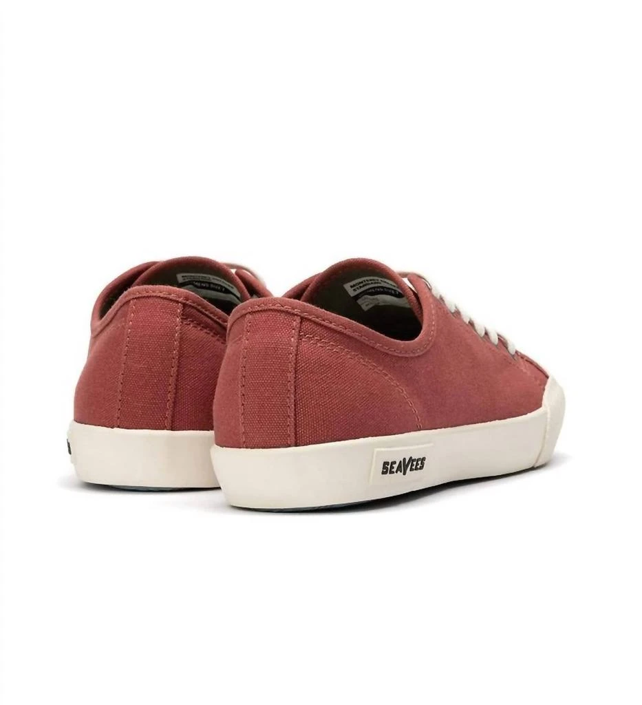 SeaVees Women's Monterey Sneaker Standard Sneaker In Red Ochre Cotton Canvas 4