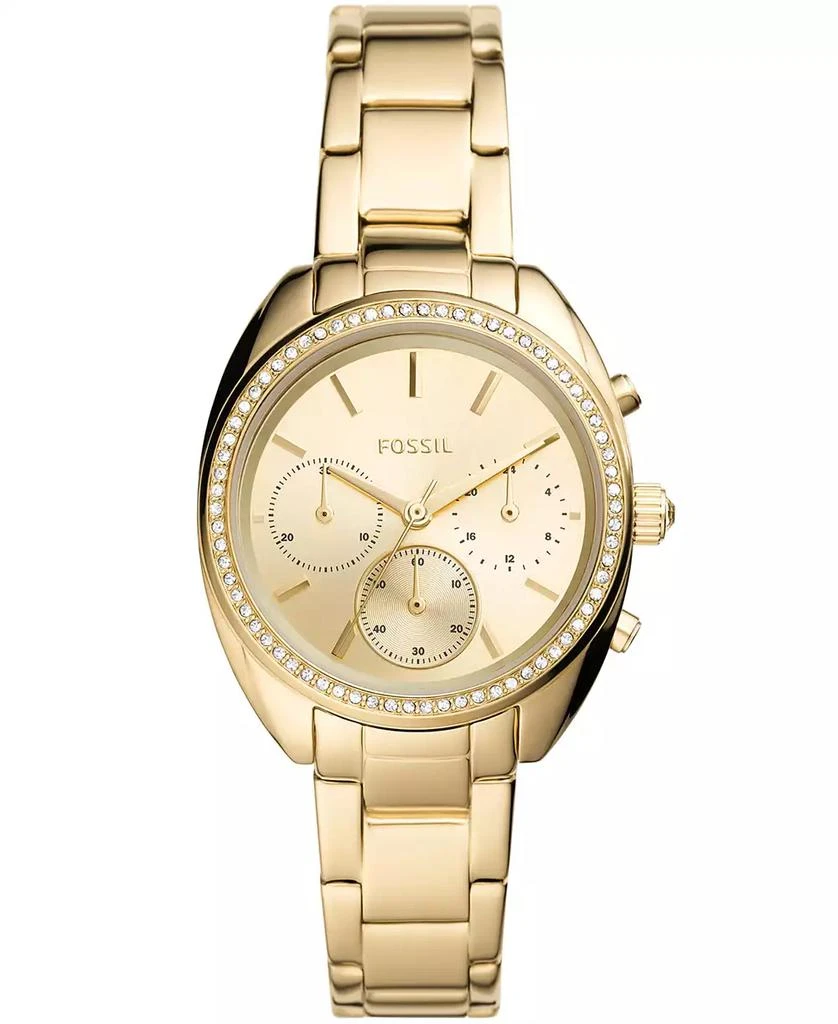 Fossil Ladies Vale Chronograph, gold tone stainless steel watch