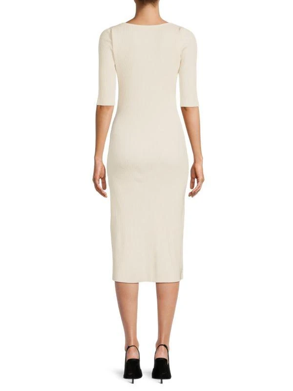 Vince Ribbed Sheath Midi Dress 2