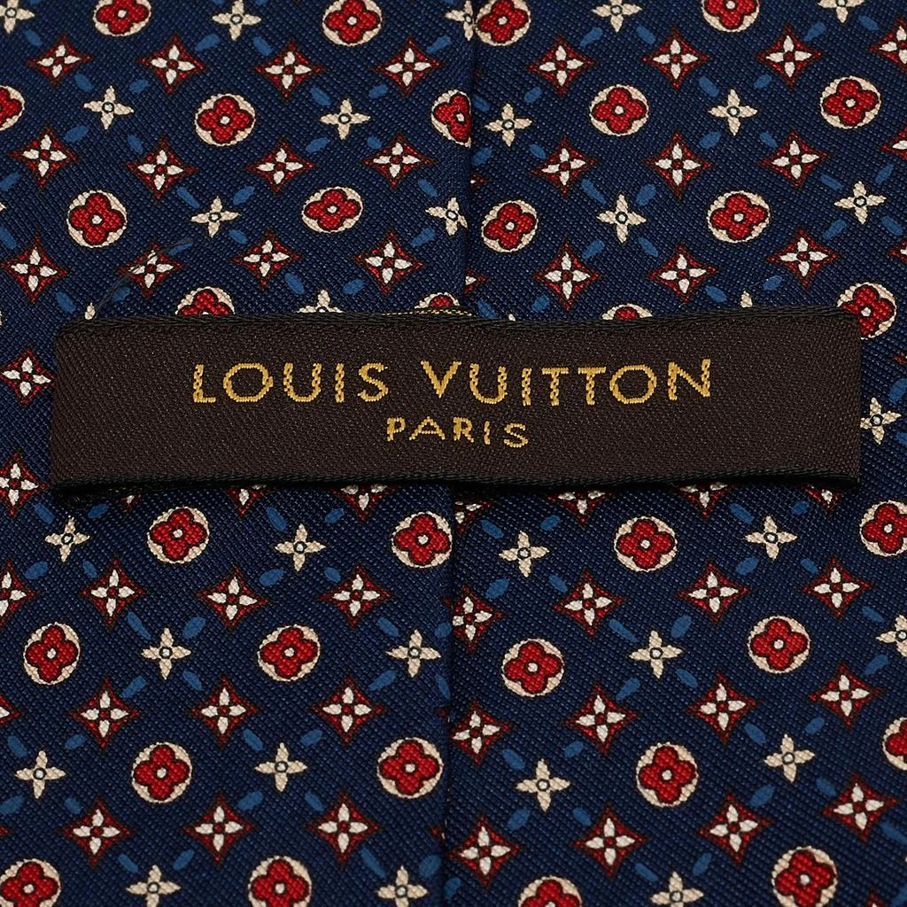 Louis Vuitton Louis Vuitton Blue Monogram Print Silk Traditional Tie  3