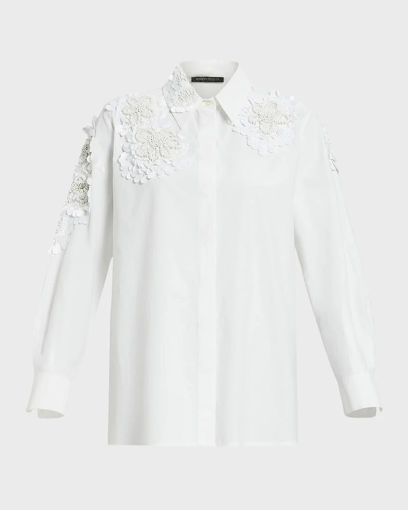 Marina Rinaldi Plus Size Fetta Beaded Floral Applique Blouse 1