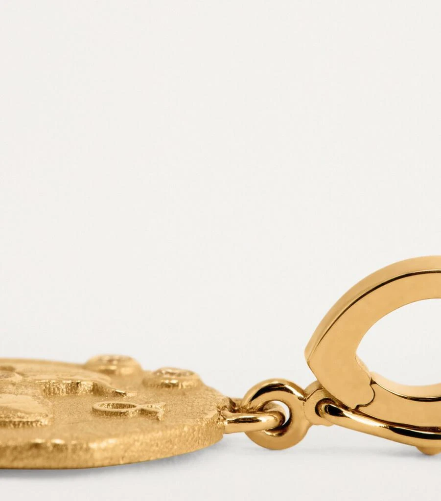 Azlee Small Yellow Gold and Diamond Taurus Coin Charm 5
